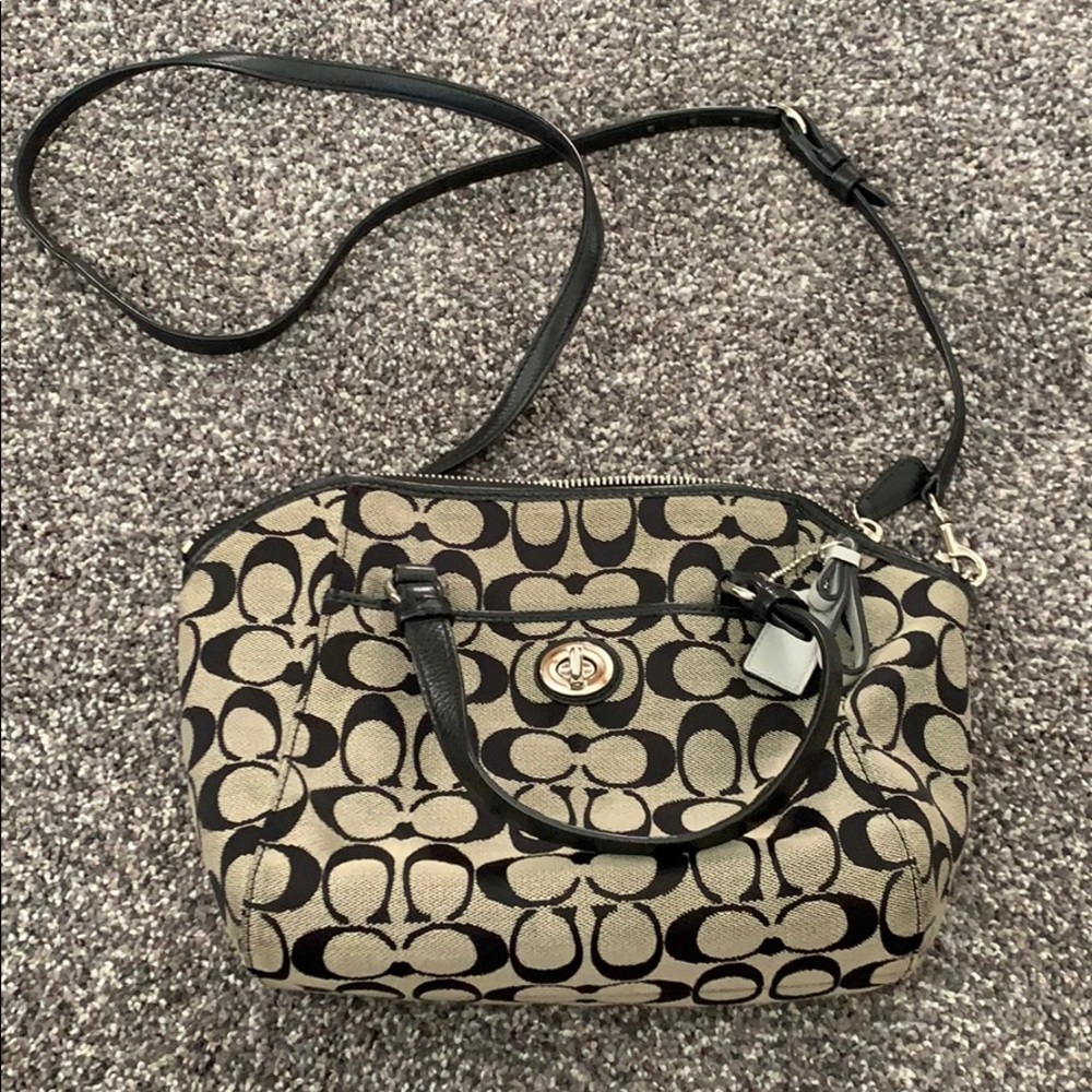 Black and Grey Coach purse